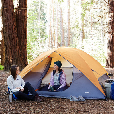 CampFeuer Tenda da Campeggio Smart per 4 Persone, Tenda familiare Grande  con 3 entrate e 2.000 mm di Colonna d'Acqua, Tenda a Tunnel