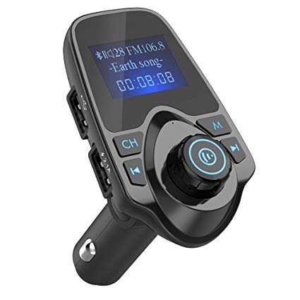 Ricevitore Bluetooth MP3 Player Trasmettitore Radio Auto con Ricarica Rapida 3.0 Porta Chiamata Vivavoce Aux Doppio USB per iPhone Android Trasmettitore Bluetooth FM Samsung 