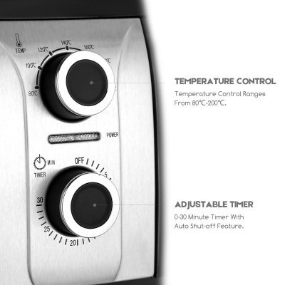friggitrice ad aria calda aicok AHF001 regolazione temperatura e timer IMG 5