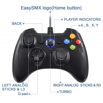 Gamepad EasySMX ESM-9100-Black pulsanti fronte IMG 3