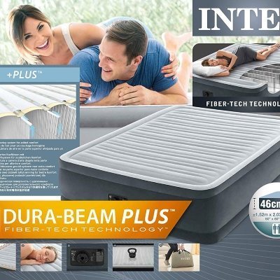 PVC Intex Ultra Plush Dura Beam Materasso con Tecnologia Fiber-Tech Q con Pompa Elettrica Incorporata